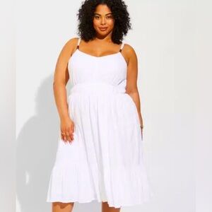 NWT TORRID Brand New Tiered Cotton Sleeveless Dress White Size 5X (28)